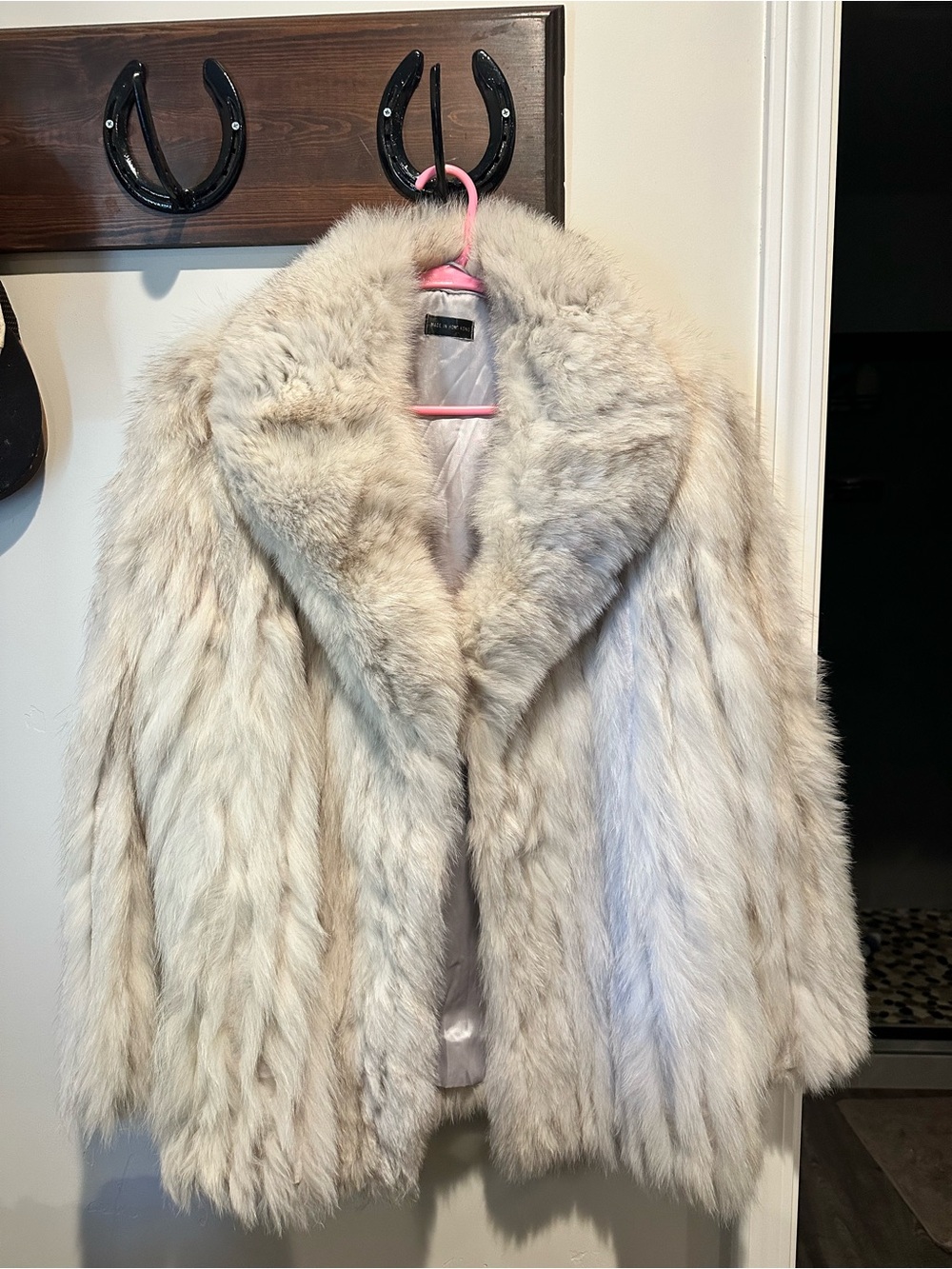 Luxurious Cream genuine blue fox Fur Jacket - Women's Coat